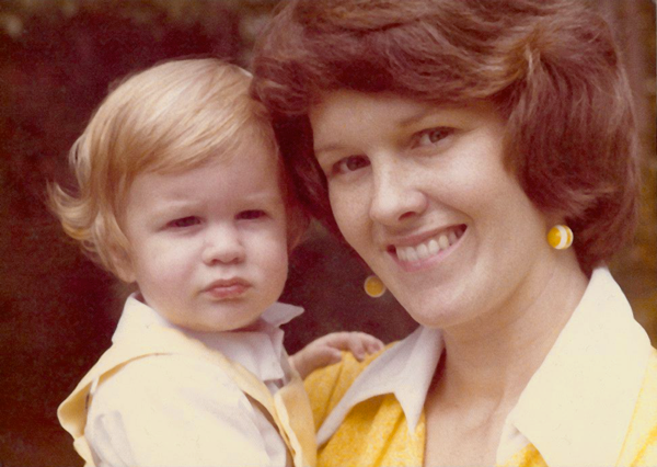 Mom and me in August 1976. Yes, that&rsquo;s me with the crazy curls.